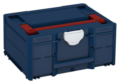 Systainer³ M 187, Sapphire Blue with Carmine Red lid handle and Light Grey catches