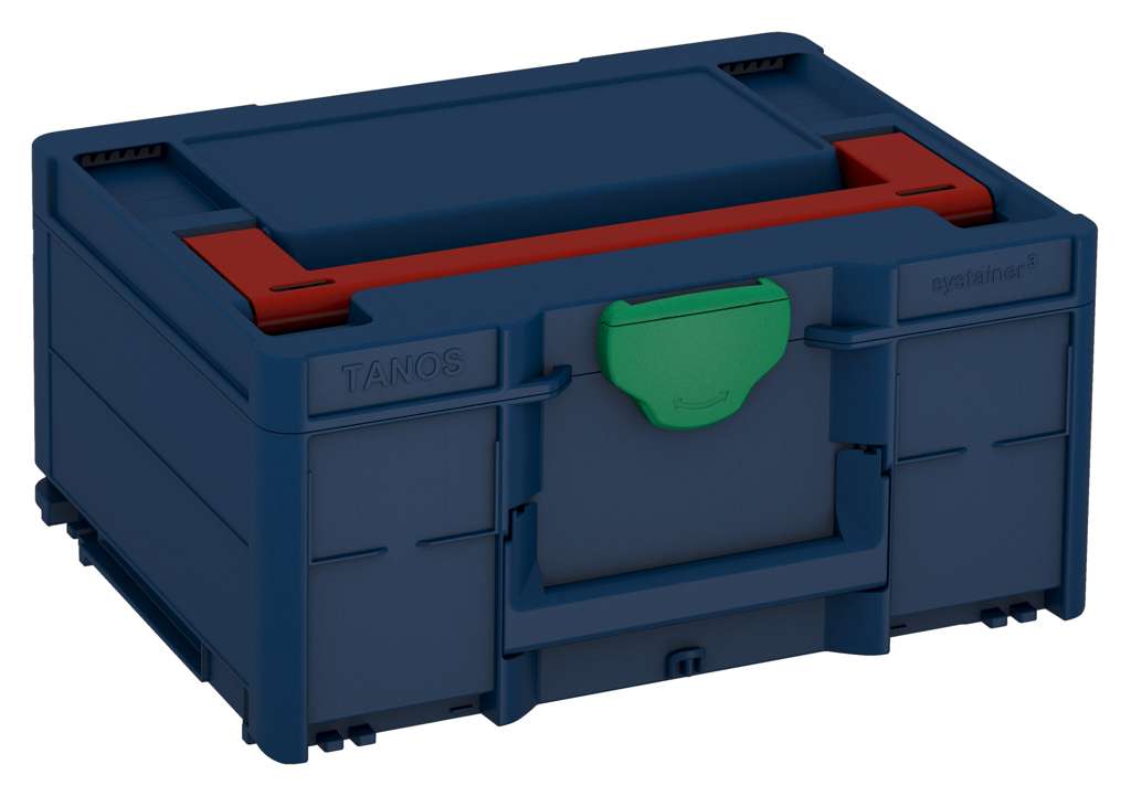 Systainer³ M 187, Sapphire Blue with Carmine Red lid handle and Signal Green catches