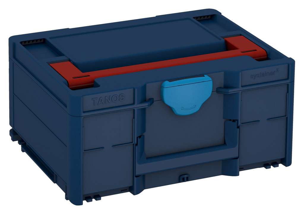 Systainer³ M 187, Sapphire Blue with Carmine Red lid handle and Sky Blue catches