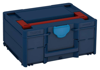 Systainer³ M 187, Sapphire Blue with Carmine Red lid handle and Sky Blue catches