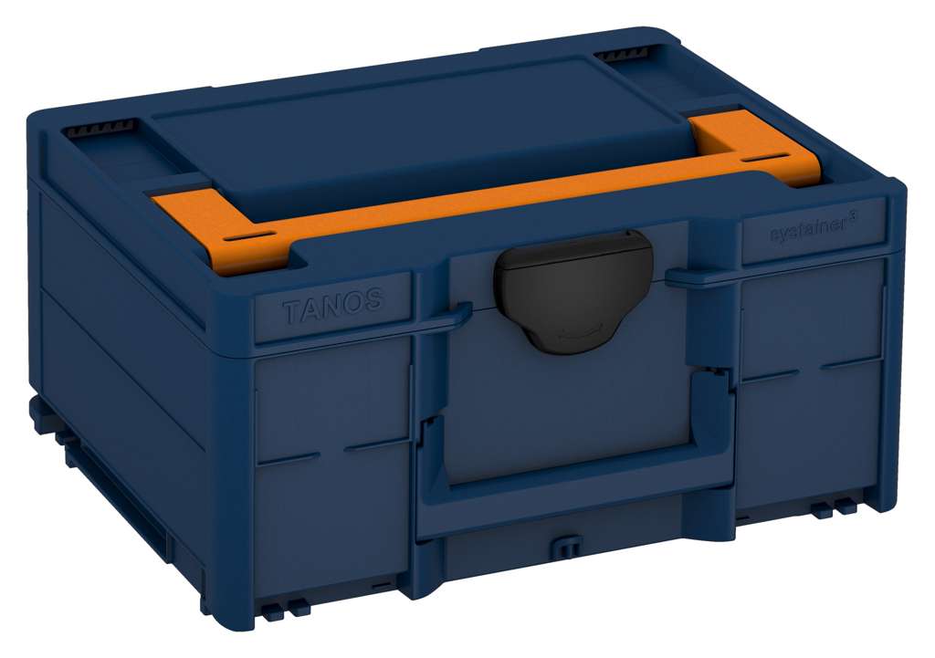 Systainer³ M 187, Sapphire Blue with Deep Orange lid handle and Black catches