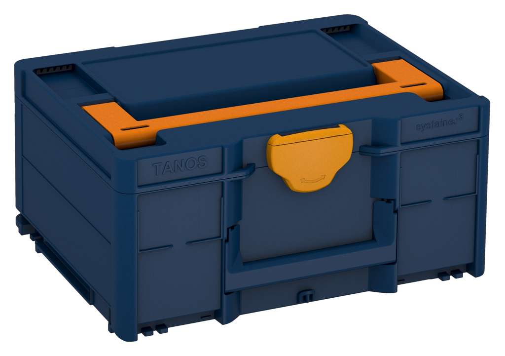 Systainer³ M 187, Sapphire Blue with Deep Orange lid handle and Daffodil Yellow catches