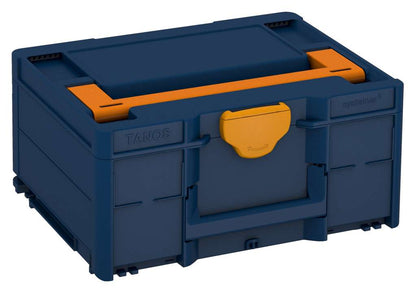 Systainer³ M 187, Sapphire Blue with Deep Orange lid handle and Daffodil Yellow catches