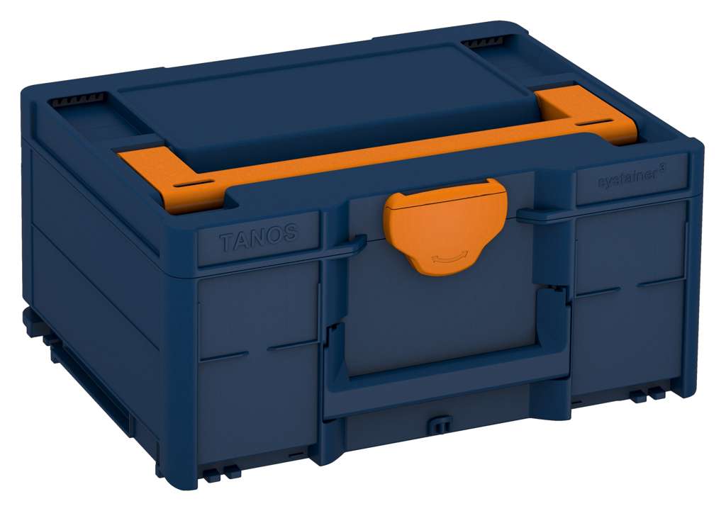 Systainer³ M 187, Sapphire Blue with Deep Orange lid handle and Deep Orange catches