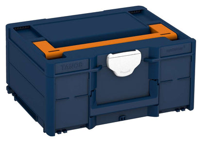Systainer³ M 187, Sapphire Blue with Deep Orange lid handle and White catches