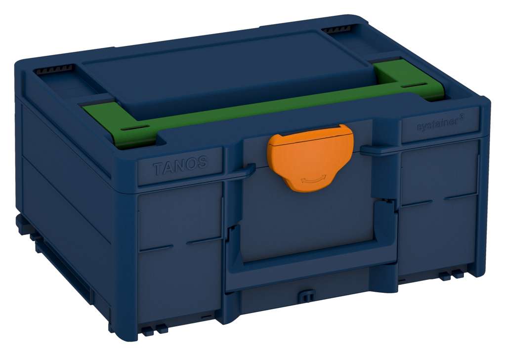 Systainer³ M 187, Sapphire Blue with Emerald Green lid handle and Deep Orange catches