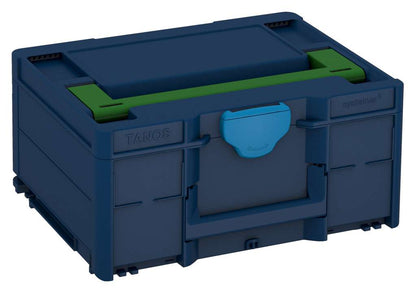 Systainer³ M 187, Sapphire Blue with Emerald Green lid handle and Sky Blue catches