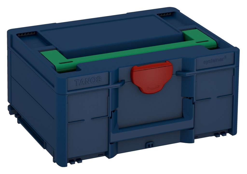 Systainer³ M 187, Sapphire Blue with Signal Green lid handle and Carmine Red catches