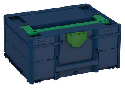 Systainer³ M 187, Sapphire Blue with Signal Green lid handle and Emerald Green catches