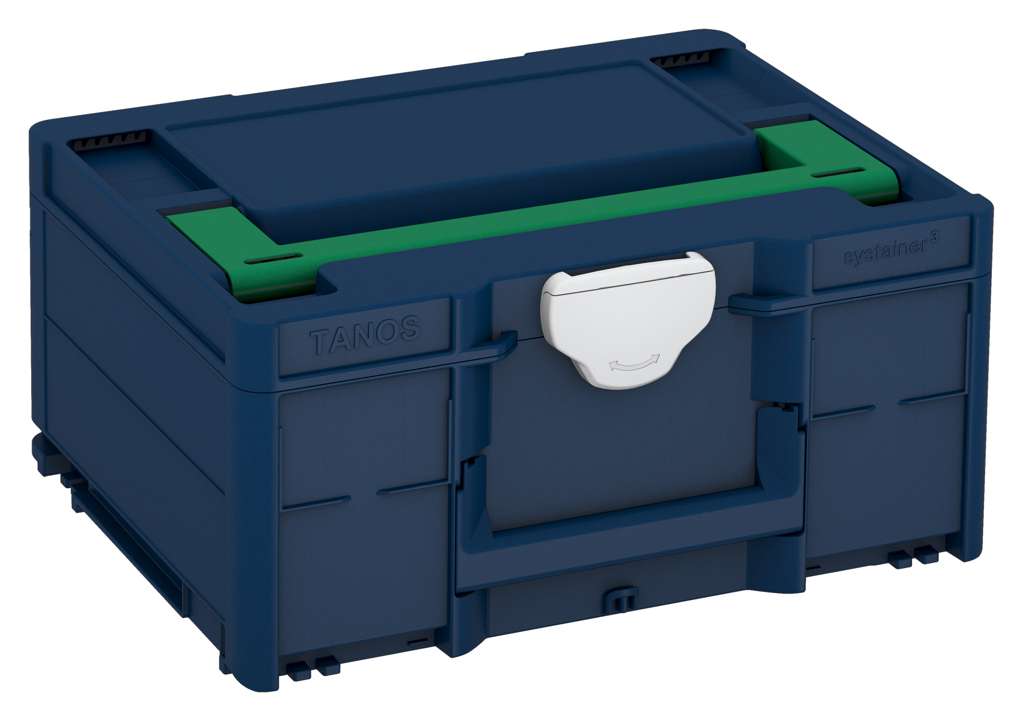 Systainer³ M 187, Sapphire Blue with Signal Green lid handle and Light Grey catches