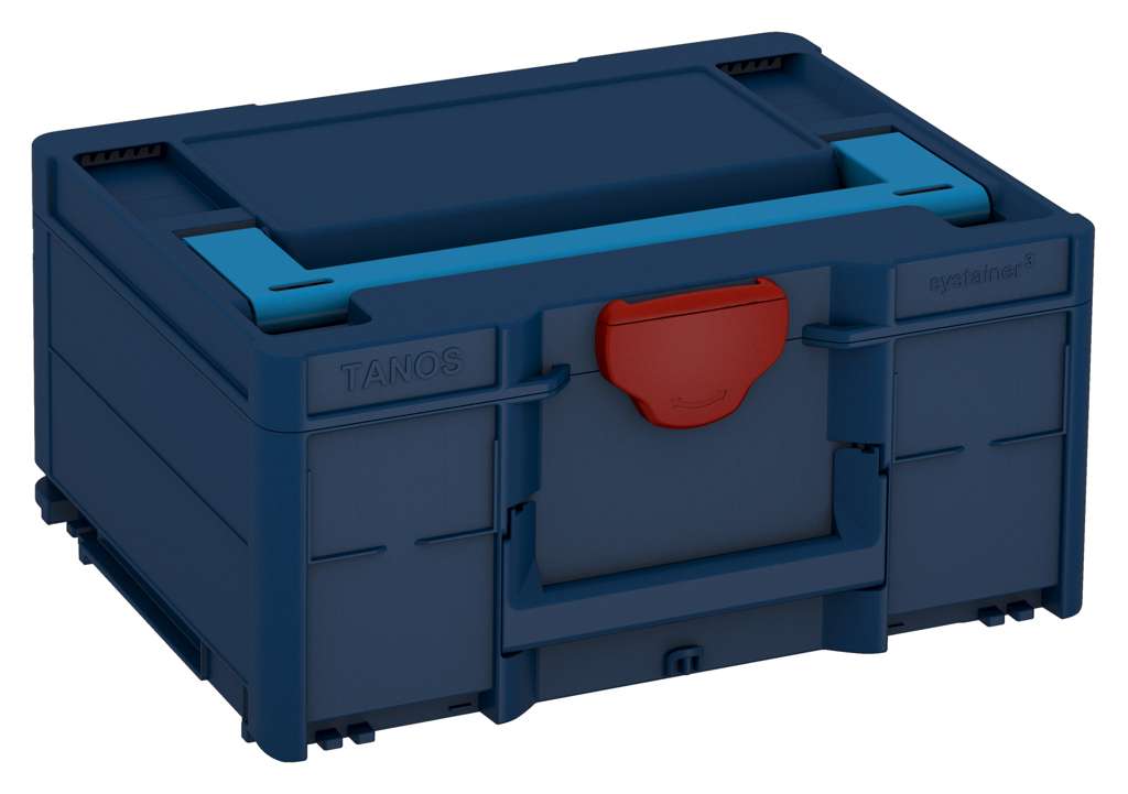 Systainer³ M 187, Sapphire Blue with Sky Blue lid handle and Carmine Red catches