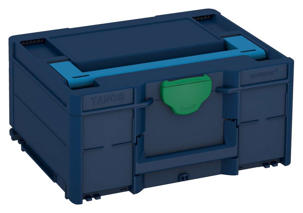 Systainer³ M 187, Sapphire Blue with Sky Blue lid handle and Signal Green catches