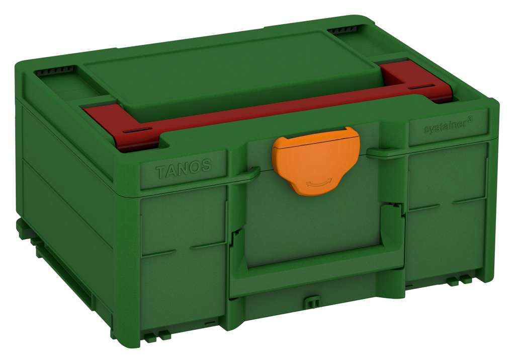 Systainer³ M 187, Emerald Green with Carmine Red lid handle and Deep Orange catches