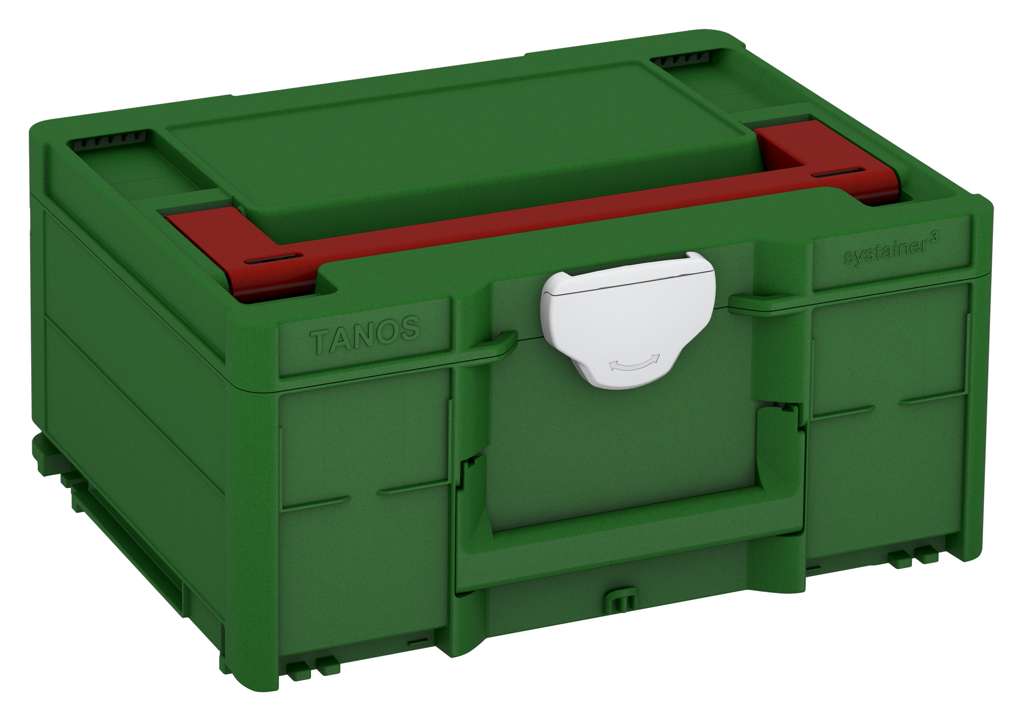 Systainer³ M 187, Emerald Green with Carmine Red lid handle and Light Grey catches