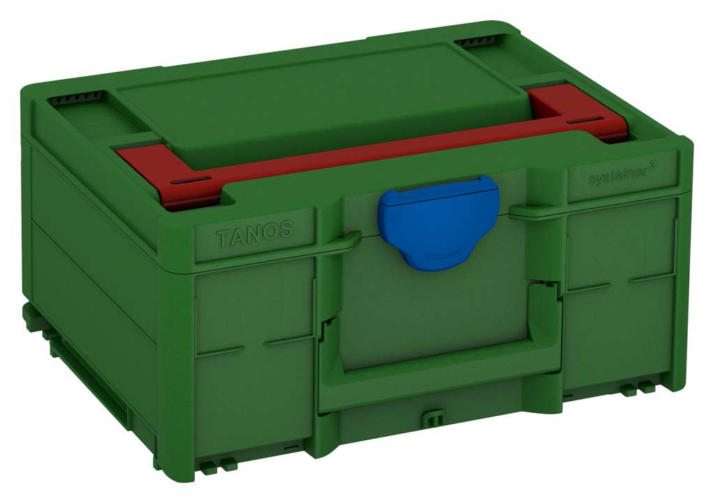 Systainer³ M 187, Emerald Green with Carmine Red lid handle and Signal Blue catches