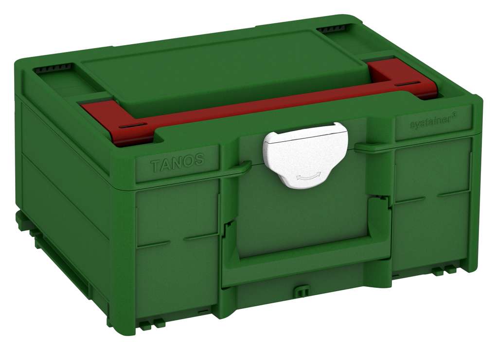 Systainer³ M 187, Emerald Green with Carmine Red lid handle and White catches