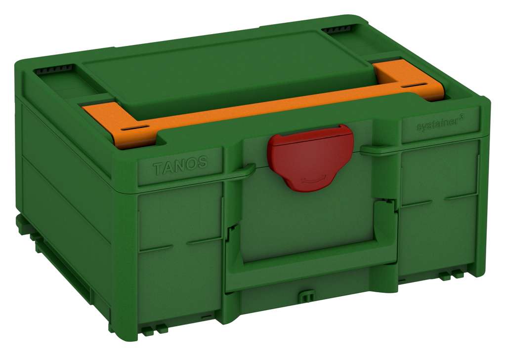 Systainer³ M 187, Emerald Green with Deep Orange lid handle and Carmine Red catches