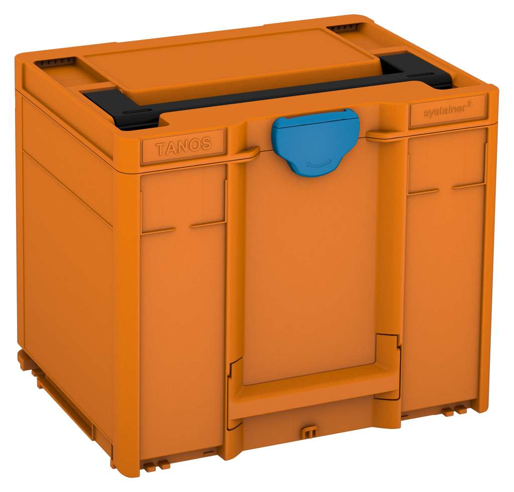 Systainer³ M 337, Deep Orange with Black lid handle and Sky Blue catches