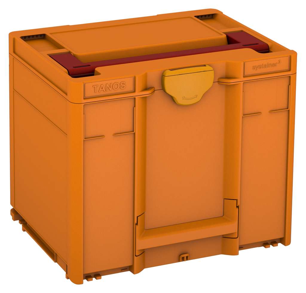 Systainer³ M 337, Deep Orange with Carmine Red lid handle and Daffodil Yellow catches