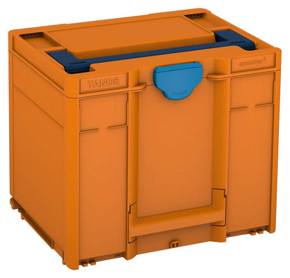 Systainer³ M 337, Deep Orange with Sapphire Blue lid handle and Sky Blue catches