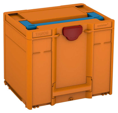 Systainer³ M 337, Deep Orange with Sky Blue lid handle and Carmine Red catches