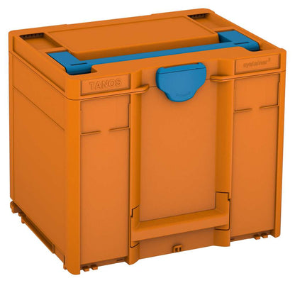 Systainer³ M 337, Deep Orange with Sky Blue lid handle and Sky Blue catches