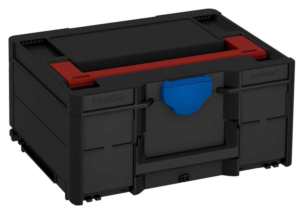 Systainer³ M 187, Black with Carmine Red lid handle and Signal Blue catches