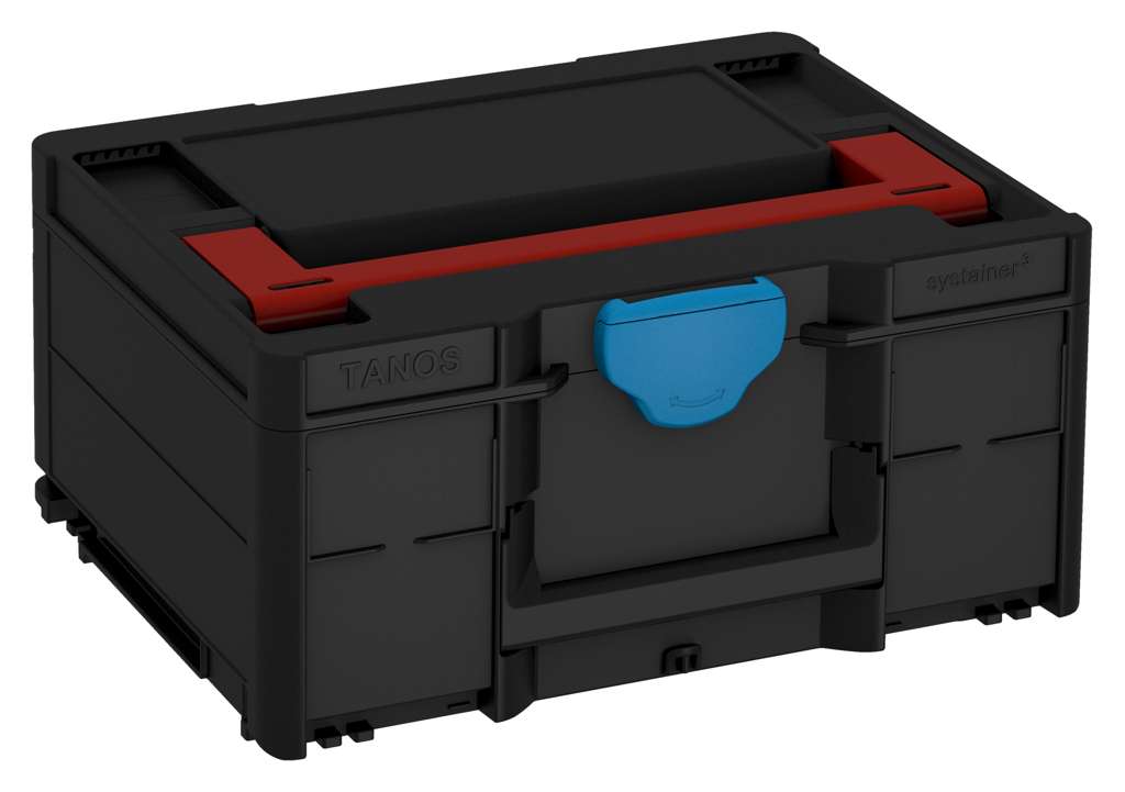 Systainer³ M 187, Black with Carmine Red lid handle and Sky Blue catches