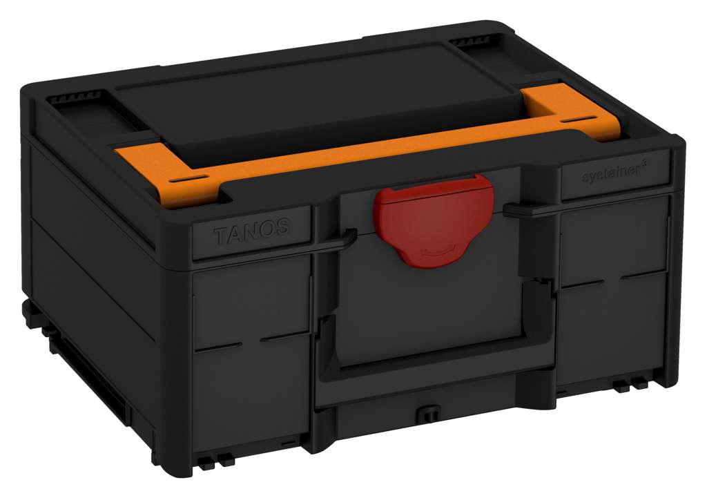 Systainer³ M 187, Black with Deep Orange lid handle and Carmine Red catches