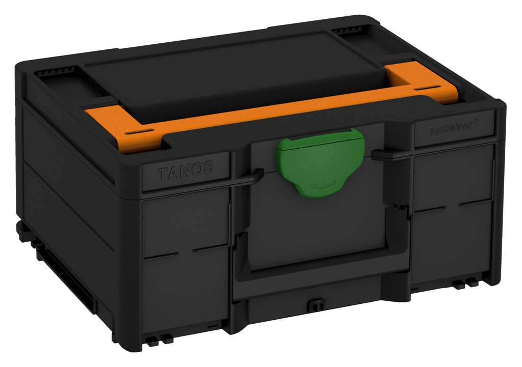 Systainer³ M 187, Black with Deep Orange lid handle and Emerald Green catches