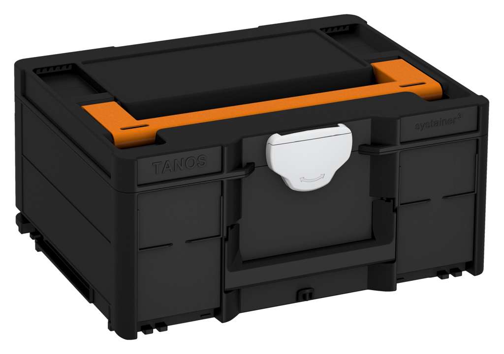 Systainer³ M 187, Black with Deep Orange lid handle and Light Grey catches