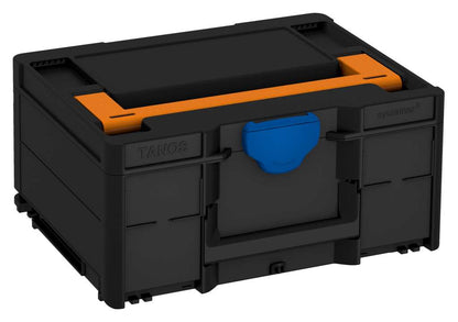 Systainer³ M 187, Black with Deep Orange lid handle and Signal Blue catches