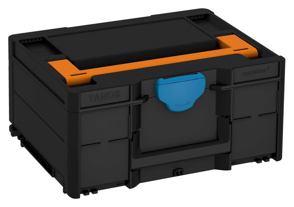 Systainer³ M 187, Black with Deep Orange lid handle and Sky Blue catches