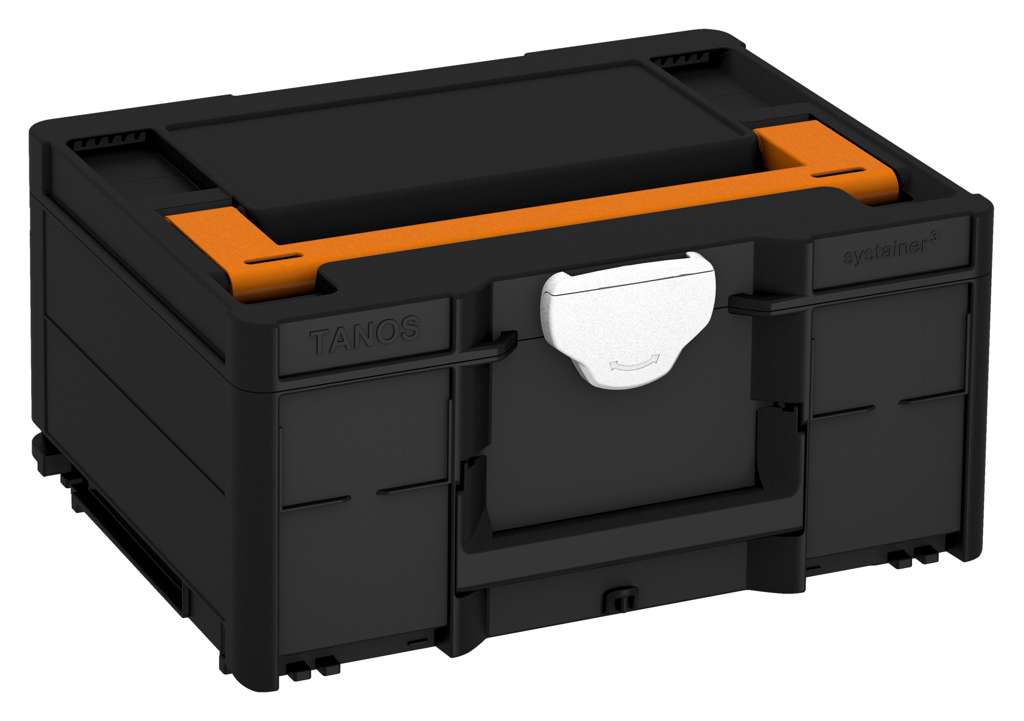Systainer³ M 187, Black with Deep Orange lid handle and White catches