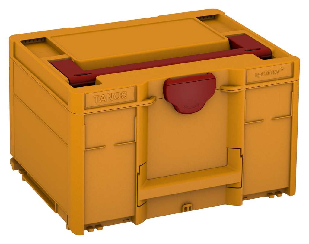 Systainer³ M 237, Daffodil Yellow with Carmine Red lid handle and Carmine Red catches