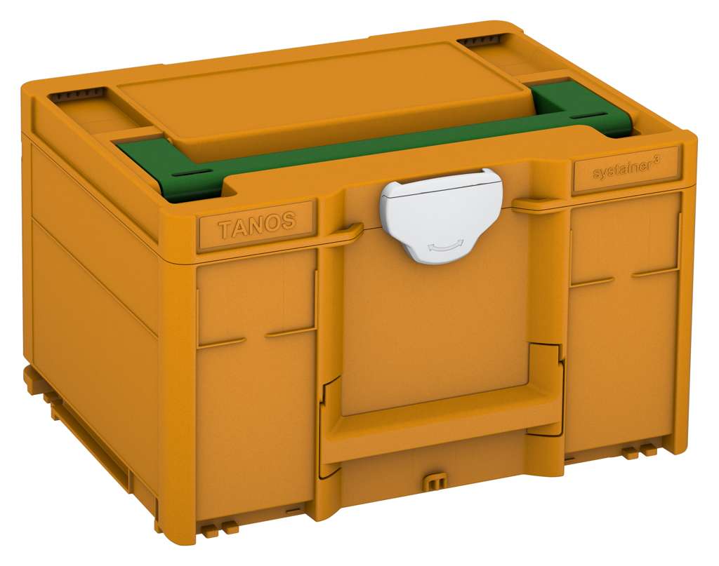 Systainer³ M 237, Daffodil Yellow with Emerald Green lid handle and Light Grey catches