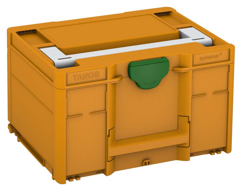 Systainer³ M 237, Daffodil Yellow with Light Grey lid handle and Emerald Green catches