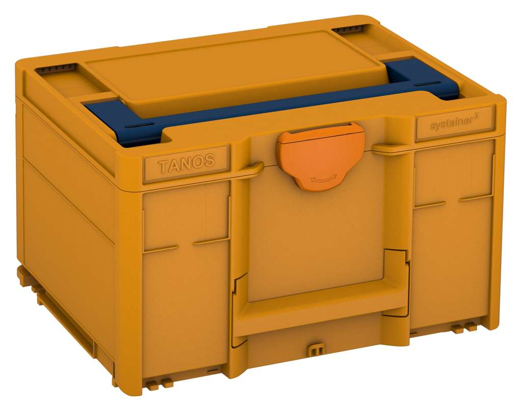 Systainer³ M 237, Daffodil Yellow with Sapphire Blue lid handle and Deep Orange catches