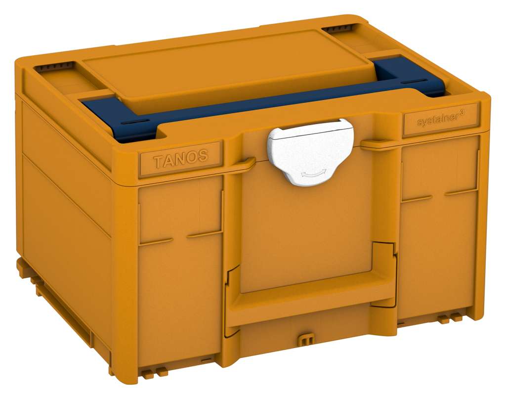 Systainer³ M 237, Daffodil Yellow with Sapphire Blue lid handle and White catches