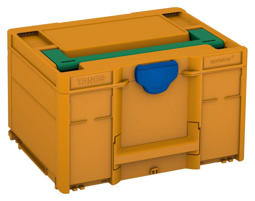 Systainer³ M 237, Daffodil Yellow with Signal Green lid handle and Signal Blue catches