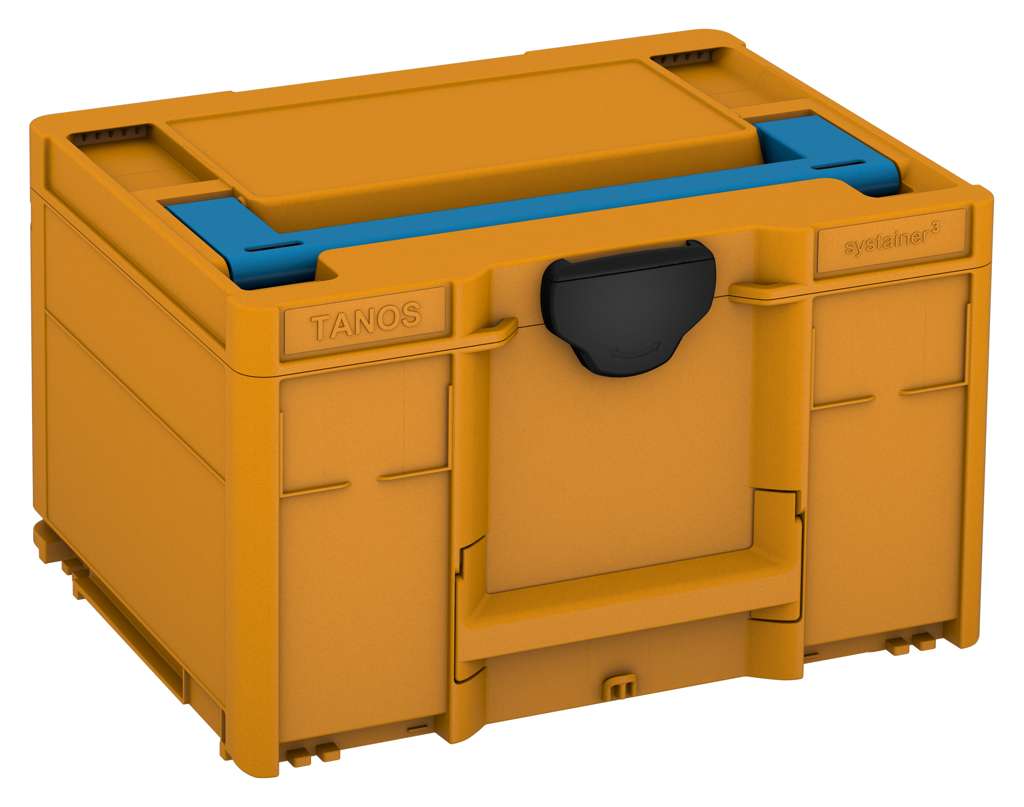 Systainer³ M 237, Daffodil Yellow with Sky Blue lid handle and Black catches