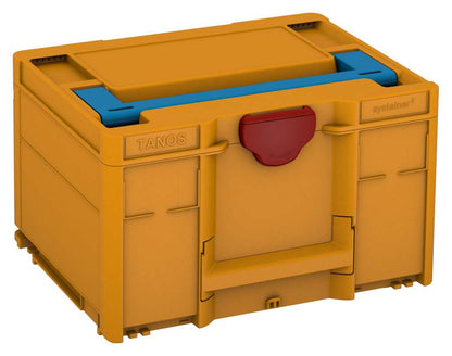 Systainer³ M 237, Daffodil Yellow with Sky Blue lid handle and Carmine Red catches
