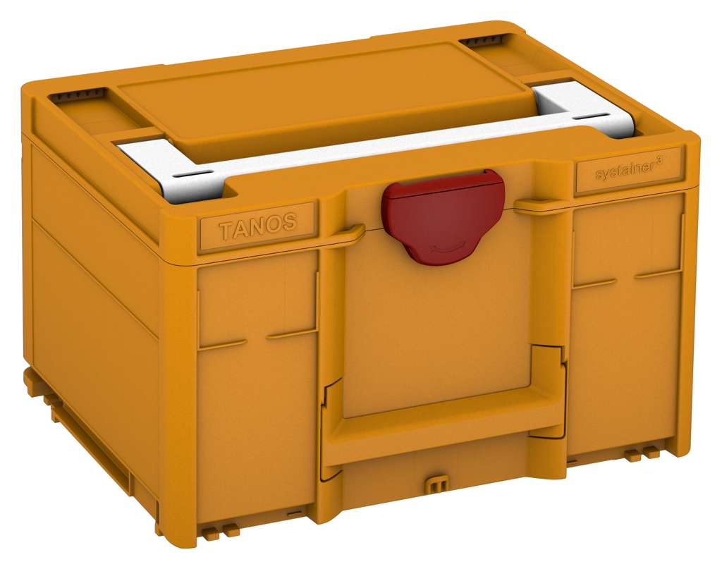 Systainer³ M 237, Daffodil Yellow with White lid handle and Carmine Red catches