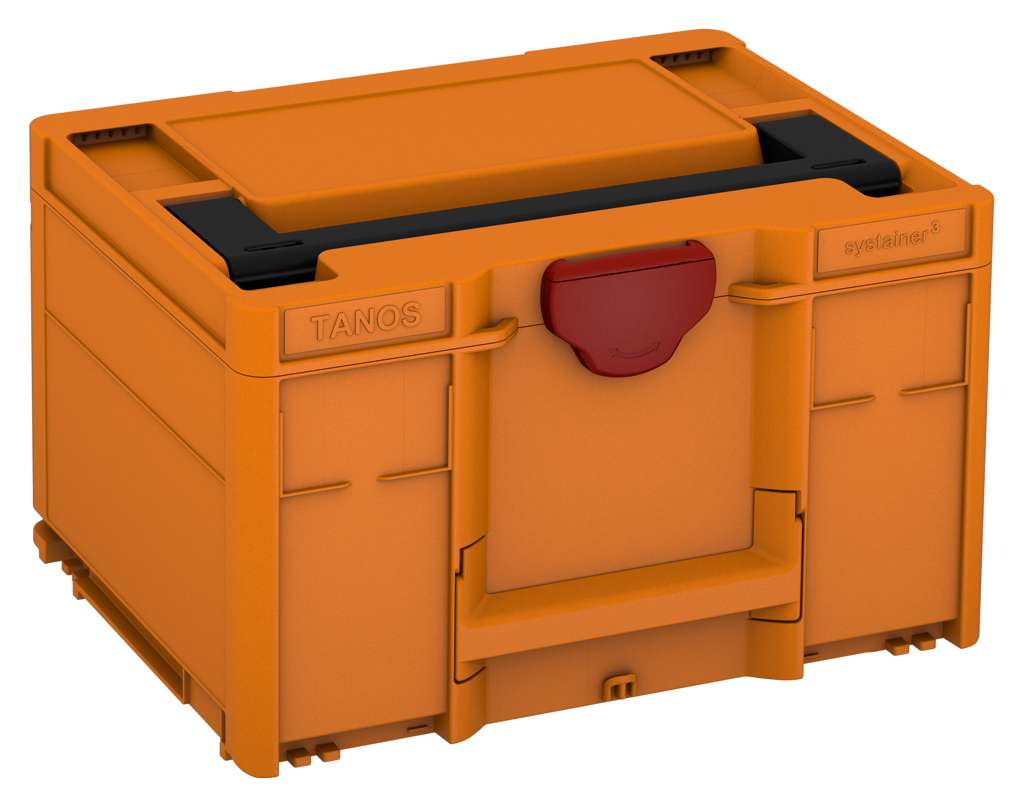 Systainer³ M 237, Deep Orange with Black lid handle and Carmine Red catches