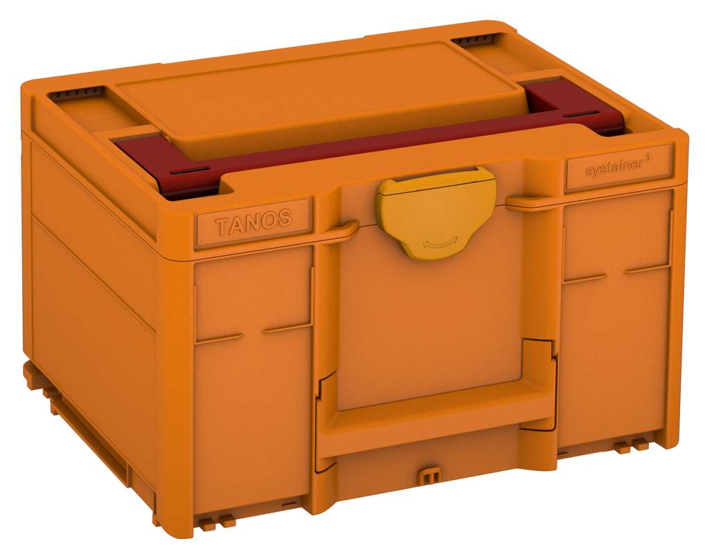 Systainer³ M 237, Deep Orange with Carmine Red lid handle and Daffodil Yellow catches