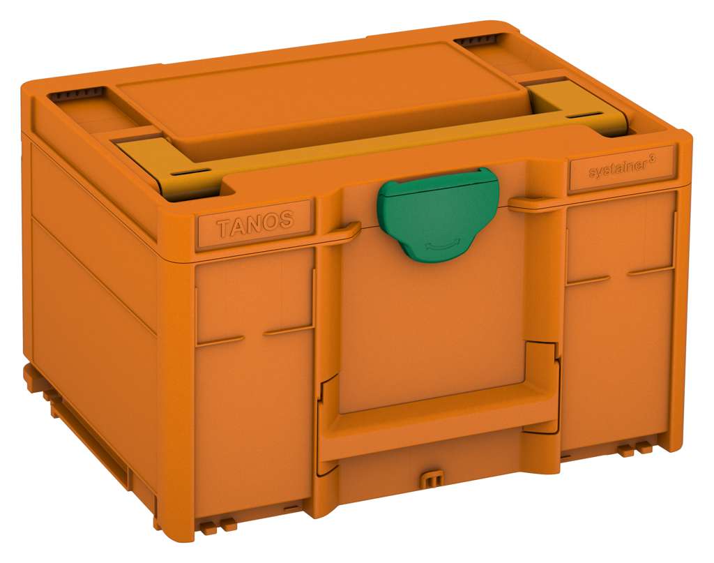 Systainer³ M 237, Deep Orange with Daffodil Yellow lid handle and Signal Green catches