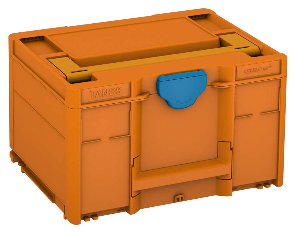 Systainer³ M 237, Deep Orange with Daffodil Yellow lid handle and Sky Blue catches