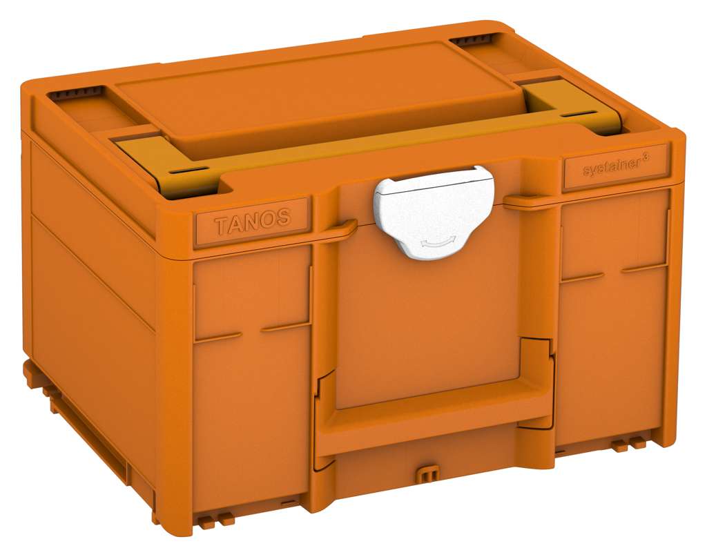 Systainer³ M 237, Deep Orange with Daffodil Yellow lid handle and White catches