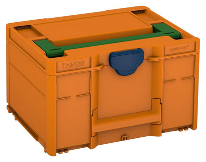 Systainer³ M 237, Deep Orange with Emerald Green lid handle and Sapphire Blue catches