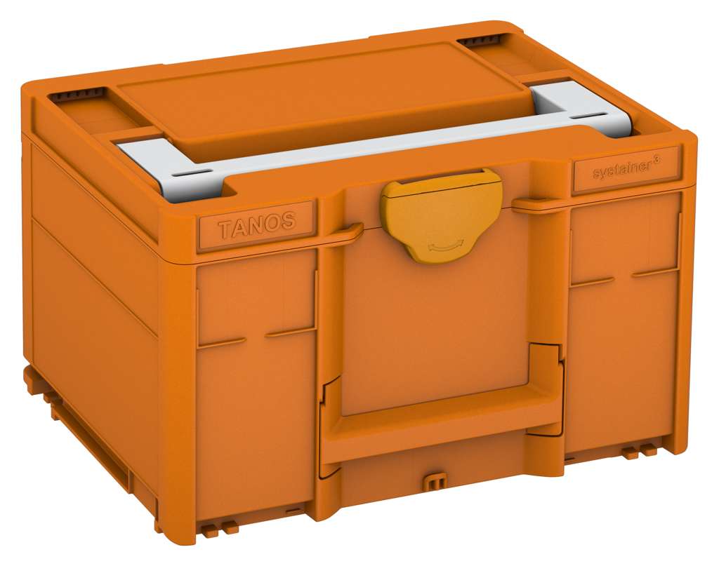 Systainer³ M 237, Deep Orange with Light Grey lid handle and Daffodil Yellow catches